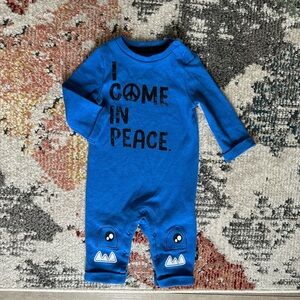NTD Apparel “I Come in Peace” Baby Boy Jumpsuit One Piece 3 Months
GUC